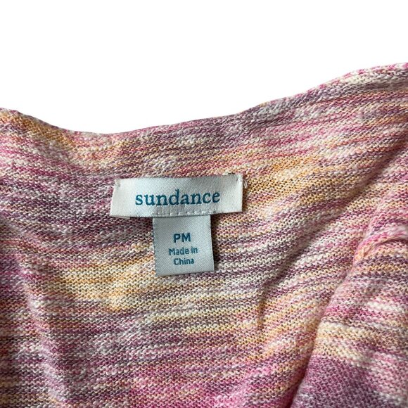 Sundance Cardigan women's M heathered pink orange lace knit - Picture 3 of 8